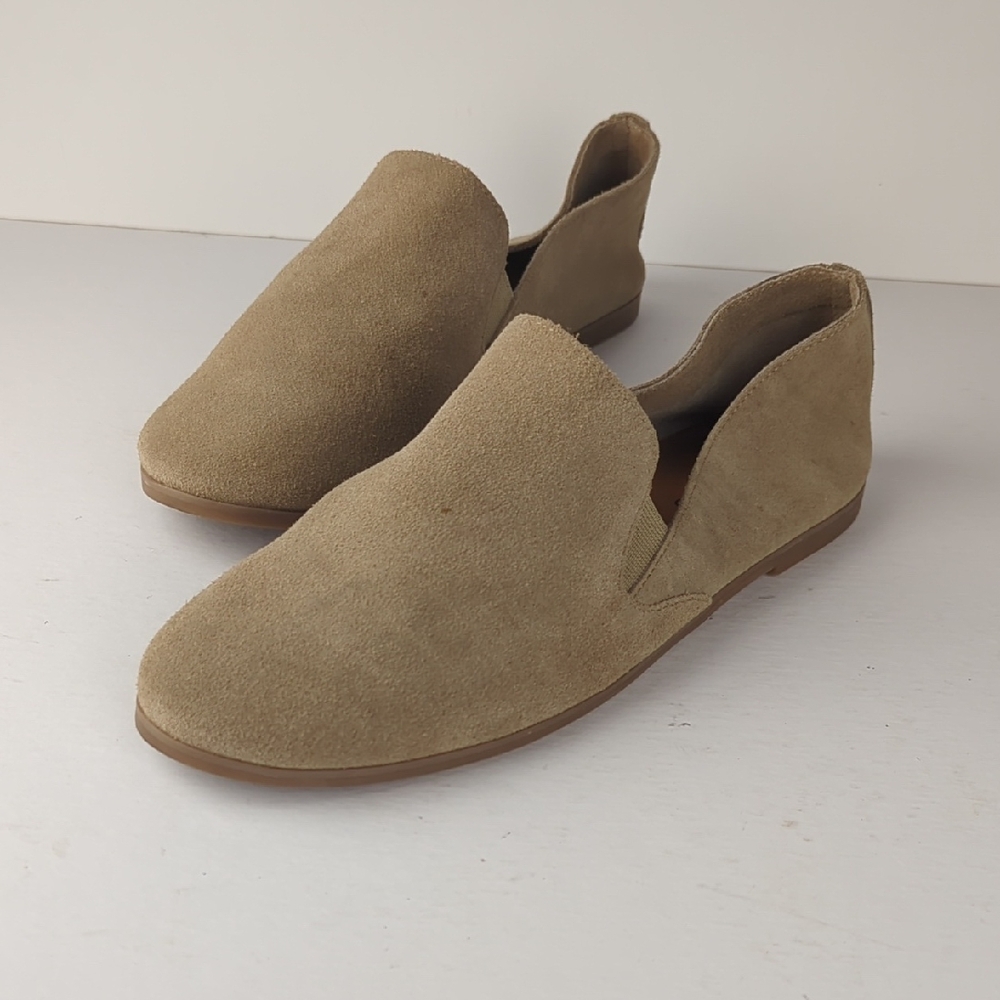 LUCKY BRAND Charsa Women's Tan Suede Slip On Flats Loafers